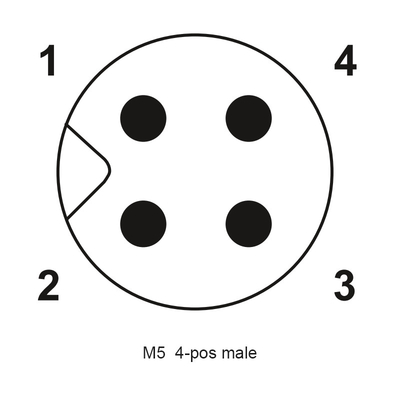 O conector reto masculino moldou o conector circular do cabo 4Pin M5 para o sensor