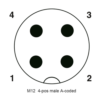Uma linha impermeável da asseguração do conector PG9 da montagem do painel de Pin Male 0.5A M12 do código 4